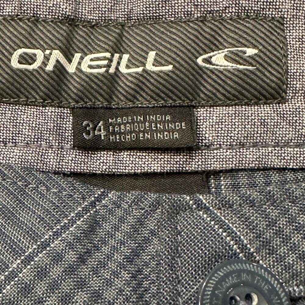 O'Neill Mens Size 34 Blue and Gray Houndstooth Shorts - Picture 4 of 7